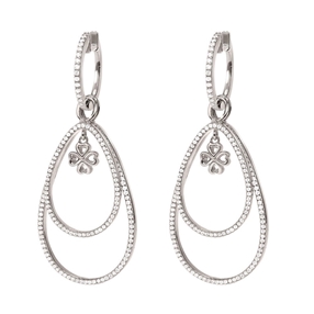 Miss Heart4Heart Silver 925 Rhodium Plated Multi Wear Earrings-